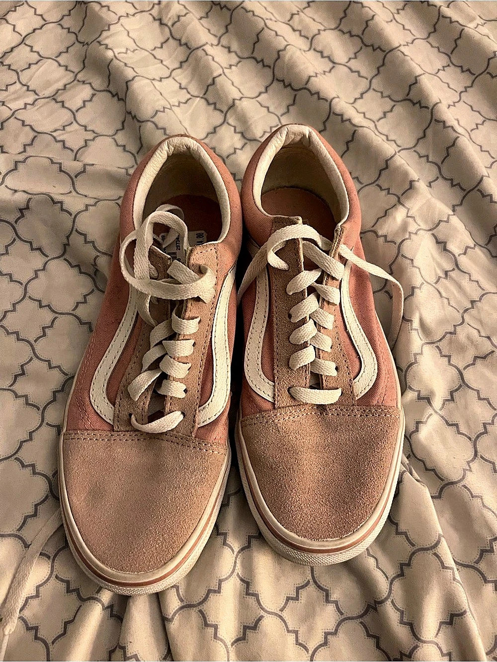 Vans Old Skool Women's Pink & White Sneakers US 7.5